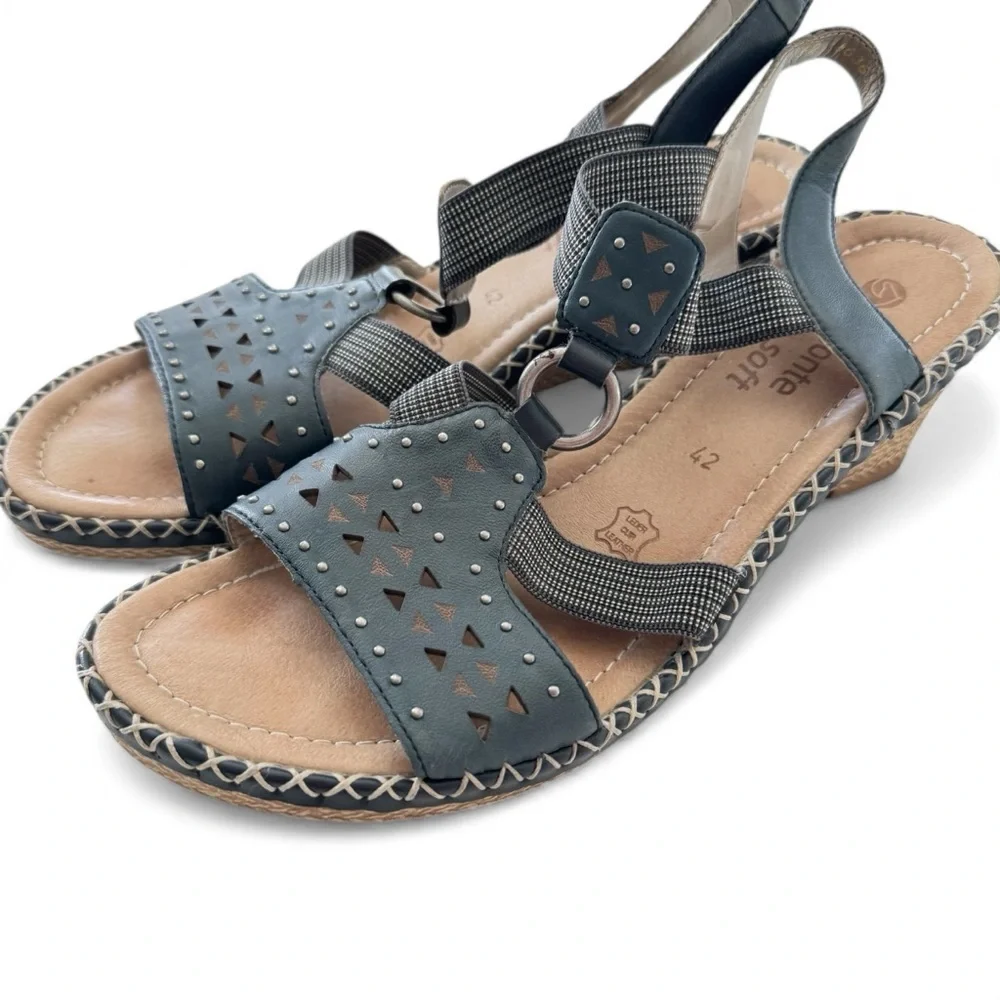 Remonte blue Wedge Sandals size 10-10.5
